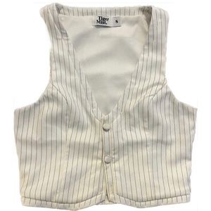 Tiger mist pinstripe cropped vest